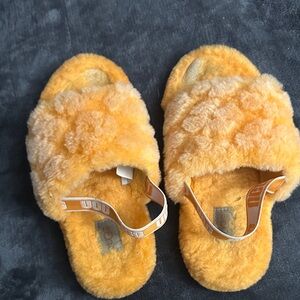 UGG Plush Yellow Slides